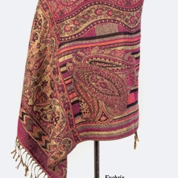 pashmina Accessories - Paisley Pattern Pashmina Fringe Shawl Scarf Wrap
